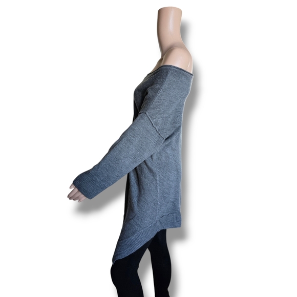 89th & MADISON Women's Gray Asymmetric One-Shoulder Knit Sweater - Picture 9 of 16